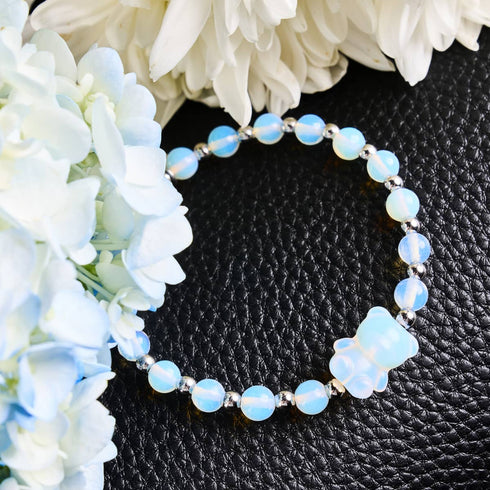 Luna | Edelsteinbär-Armband | Mondstein x Silber